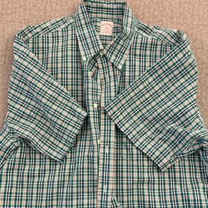 Brooks Brothers Men's Short Sleeve casual shirt - multi-color plaid, XL